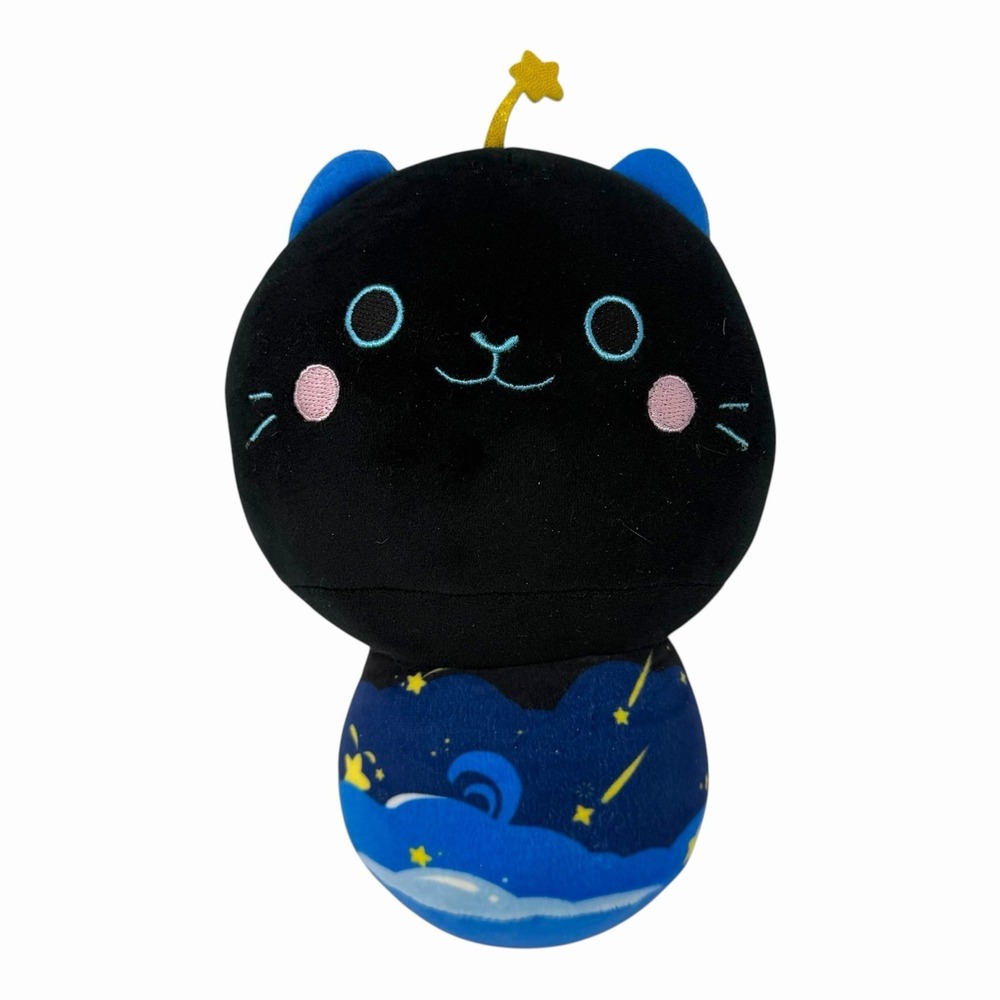 Mewaii Mushroom Plush Cute Black Cat Plush Pillow Soft Plushies Squish 8"